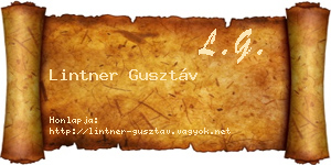 Lintner Gusztáv névjegykártya